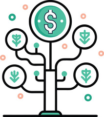 Abstract geometric composition with bold colors and text elements