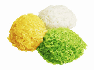 Festive Hues Sticky rice, threecolors white, yellow, green isolated watercolor vector illustration svg