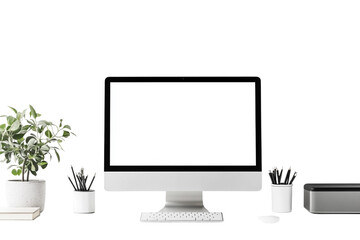 Fototapeta premium Adjustable Minimalist Standing Desk isolated on transparent background
