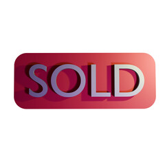 3d render sold sign