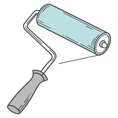 Illustration of a paint roller with blue roller