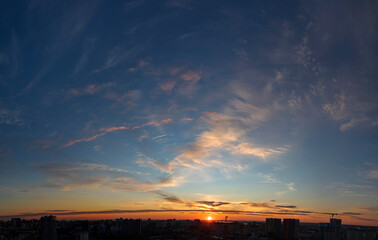 Time lapse clouds over the city
