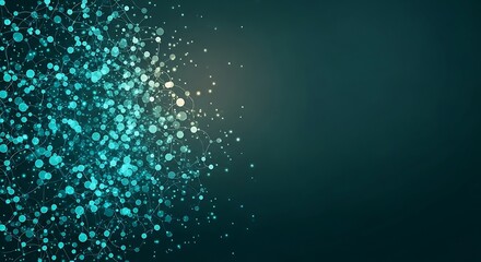 Abstract Teal Glitter Background with Bokeh Effect.