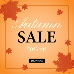 Autumn sale. Autumn sale banner with autumn maple leaves. 