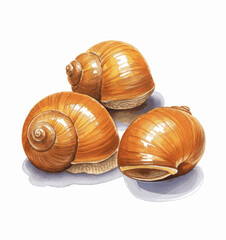 Crimson Spiral cherry snail isolated watercolor vector illustration svg