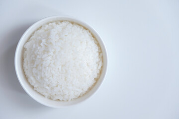 A bowl of rice isolated on white background