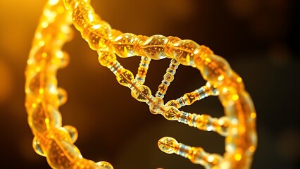 Glowing DNA helix intertwined with golden strands, symbolizing regenerative medicine breakthroughs.