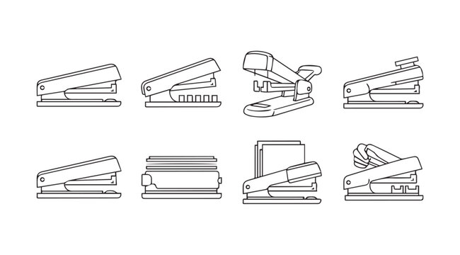 Vector art of stapler outline set