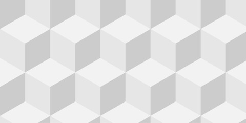 Abstract mosaic geometric cubic background. white and gray square vector hexagon technology gradient grid tile creative triangle texture cube design.	