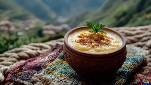 peruvian chicha de jora fermented corn drink video zoom out video