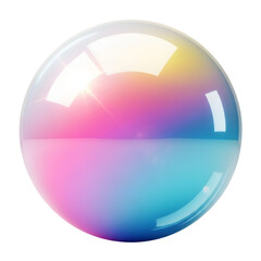 Abstract colorful sphere isolated on transparent background with smooth gradient