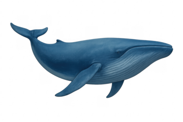 Blue whale marine mammal swimming illustration isolated background