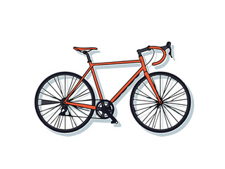 Fototapeta premium Isolated Orange and White Road Bicycle Vector Illustration on White Background