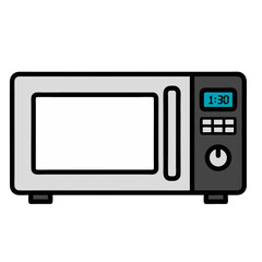 Simple Grey Microwave Oven Vector Illustration Against a White Background