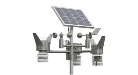 Advanced Weather Station Equipment with Solar Panel for Climate Monitoring and Data Collection