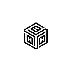 hexagonInitials H. H logo design. Initial Letter Logo. Hexagon logo design. logo h.eps