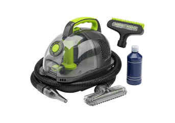 Fototapeta premium Professional Portable Carpet Cleaner with Accessories – Multi-Color Spot Cleaning System, Isolated Product Shot