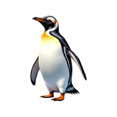 Naklejka premium Cute penguin standing on clean white background
