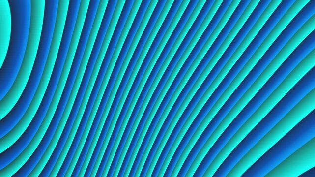 Blue and Teal Abstract Pattern of Curved Parallel Lines with Depth and Gradient Effect background seamless