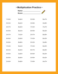 Multiplication Worksheet for Kids – Math Practice Printable