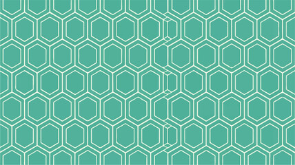 Vector art of teal background with white honeycomb pattern