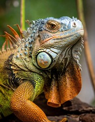 Naklejka premium Close-up iguana portrait