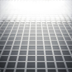 Abstract perspective of a modern building facade with grid pattern design isolated on transparent background