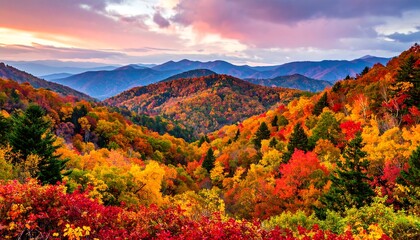 Fototapeta premium Autumnal mountain vista (6)