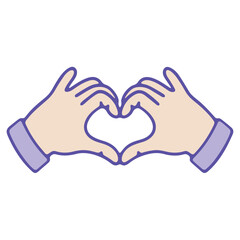 Heart hands vector illustration for love gesture design and valentine's day celebration graphic element