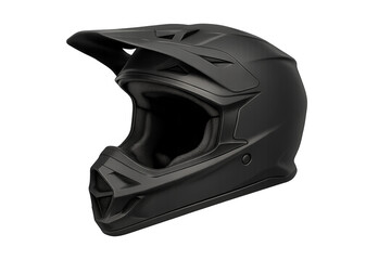 Fototapeta premium Black motocross helmet providing protective head gear
