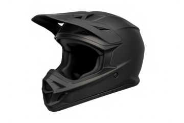 Black motocross helmet providing protective head gear