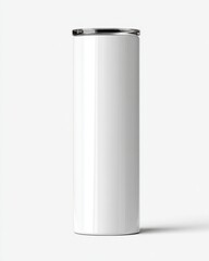 Minimalist White Stainless Steel Canister on Clean Background