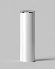 Minimalist White Insulated Tumbler on Grey Background for Mockup