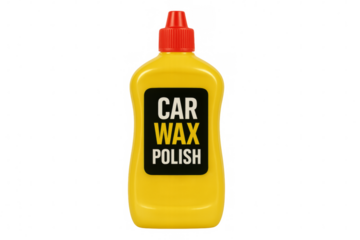 Yellow car wax polish bottle for automotive care