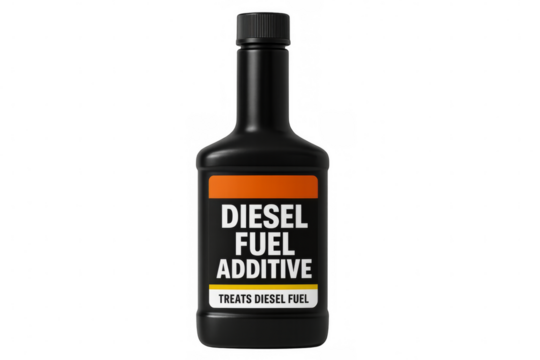 Diesel fuel additive bottle treating automotive engine