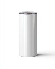 Clean and Modern White Stainless Steel Water Bottle on White Background