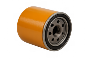 Orange car oil filter for engine maintenance