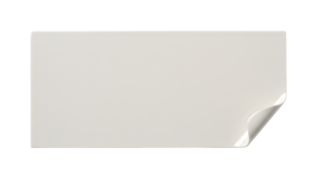 Blank White Sticky Note with Corner Peel on White Background