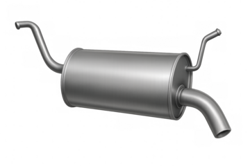 Car exhaust system muffler pipe with transparent background