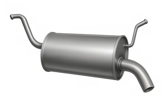 Car exhaust system muffler pipe with transparent background - Powered by Adobe