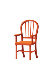 Orange Wooden Armchair Furniture Design Windsor Style Chair