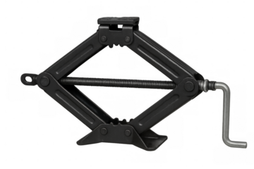 Black metal scissor jack for car repair and lifting