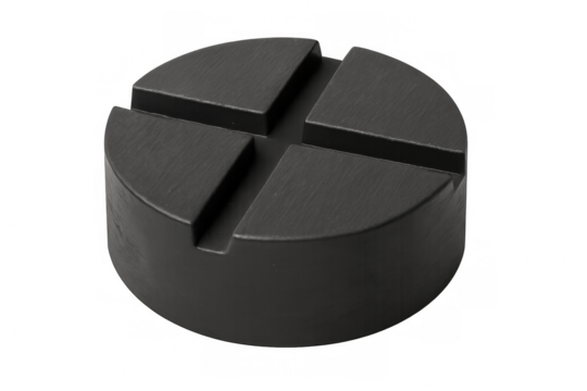 Round black rubber grooved jack pad protection