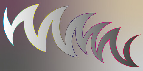 Minimalist background with gradient jagged zigzag pattern. gradient cartoon background. Abstract background with geometric spike line pattern and with some copy space area