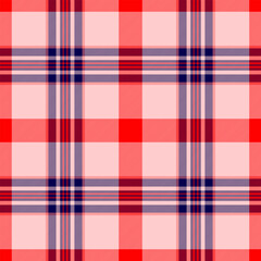 Classic tartan plaid pattern with red, navy and pale pink hues. A versatile, woven textile design ideal for backgrounds, apparel or traditional themes.