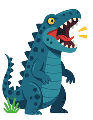 Fototapeta premium Cute Cartoon Dinosaur Roaring Character Design Children