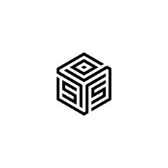Initials SOS. SOS logo design. Initial Letter Logo SOS . Hexagon logo design.