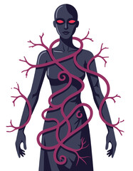Dark Goddess Human Figure Entwined Roots Creepy Nature Power