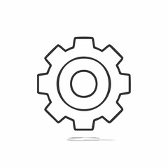 Gear Icon Simple Mechanism Outline for Settings and Configuration