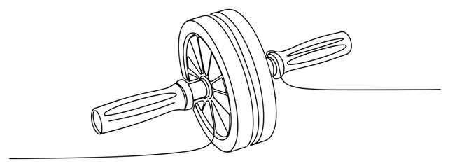 Ab Wheel Roller Fitness Line Art Illustration